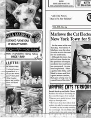 Cat Newspaper Animal Cats Pet Fabric By the Yard Cotton Timeless Treasures C6705