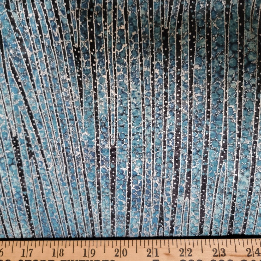 Black/Teal/Silver “Shimmer” Iceberg by Northcott Cotton Shirting/Quilting
