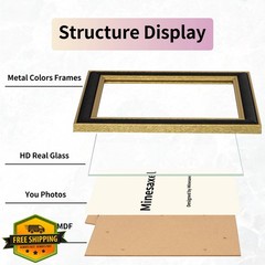 Minesaxel 8×10 Black Fabric Gold Frame 4pk