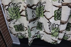VTG Bark Cloth DRIFTWOOD Material Fabric 2 Drapes Drapery Panels MCM Mid Century