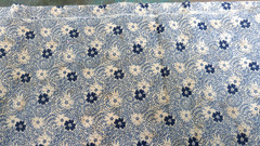 Lot Of 3 Vintage Floral Fabrics Cotton Blue Calico General Fabric Co Marcus Bros