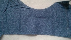 Fabric Kaufmann “Blue Flowers” on Blue 9″ x 29″ Lots more attached $3.95
