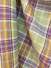 100% Wool British Tartan – Mauve & Olive – Midweight Jacket / Upholstery Fabric
