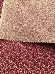 Burgundy Wine Red Color Fabric With Gold Leaves And Stems 43” X 23”