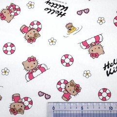 Sanrio Hello Kitty Sunburn Summer Vacation Cotton Oxford Fabric W109cm per 50cm