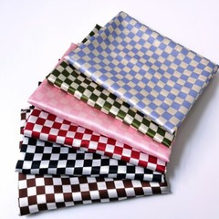 By Yard Chessboard Plaid Satin Fabric Geometric Silky Charmeuse material