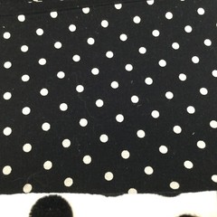 Cotton Velvet Linen Pillows Craft Bedding Polka Dots Black White 4.5Yd