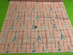 Fabric Eiffel Tower Paris on Pink David TEXTILES Cotton 1/4 yard 4253