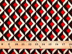 Liverpool Fabric-Red Black 3D Cubes-LVPR216-Sold by the Yard