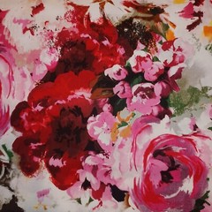 (1 yard 33″) Modern Large Flowers Nice Quality Cotton Fabric Jo Ann Fabrics