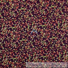 BonEful FABRIC FQ Cotton Quilt VTG Burgundy Maroon Red Small Berry Cherry Calico