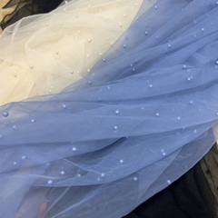 DIY Princess Dress Beaded Mesh Lace Fabric Evening Wedding Dress Sheer Curtain