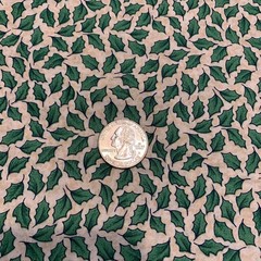 Vtg Possibilities Green Holly Leaf Fabric By Smith & Milligan Henry Glass 1+ Yds