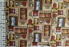 REMNANT Coffee Cotton Quilt Fabric MODA Deb Strain “Lotta Latte!” Espresso Cafe