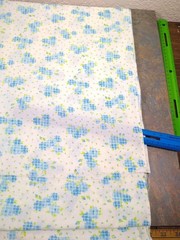 vintage FLANNELETTE fabric soft blue rose floral material 4 yards lightweight