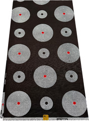 Black & White, Red- African Ankara Wax Print, 100% Cotton, Sell by 6 Yards
