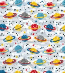Printed Polycotton Craft Fabric Material – RINGED PLANETS