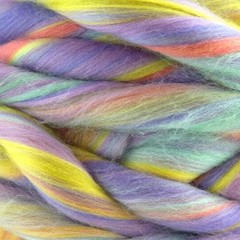8 oz Multicolored Merino Wool Top Cotton Candy Blend 22 Micron Soft Fiber