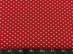 Tina Scrap 9″x21″ Tiny Red Heart Valentine Dots Mini Love White FABRIC COTTON