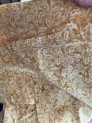 Batik Quilting Fabric 3 1/4 Yards Golden Yellow Paisley Floral 100% Cotton New