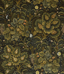 HOUSE OF HACKNEY CURTIAN FABRIC Moon Garden Velvet 1.05 METRES MIDNIGHT VELVET