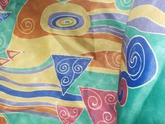 6 Yards 64 In Fabric Kravet Contract Swirl Abstract Multi Color Orange Blue Gold