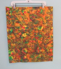BRIGHT MULTICOLOR GOLD YELLOW GREEN ORANGE SWIRL BATIK COTTON FABRIC 1 YARD
