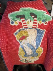 Holly Hobbie Doll Cotton Fabric Crib Blanket Quilt 34×43”
