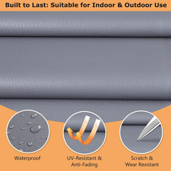 ANMINY Faux Leather Vinyl Fabric by the Yard, 54″ W 0.7MM, Gray 2 Yards