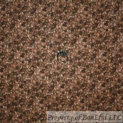 BonEful Fabric FQ Cotton Quilt Dark Brown Tone Tonal Calico Rock Mountain Scenic