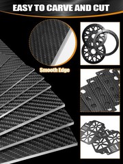 Kalolary Carbon Fiber Sheet 250 X 100 X 3 MM, 3K Real 100-250-3mm, Black