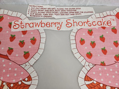 Vntg Fabric Panel Cut N Sew 20″ Strawberry Shortcake Doll American Greetings ’80