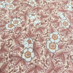 Mauve Pink Floral Lightweight Poly Cotton Blend Fabric 2 Pieces