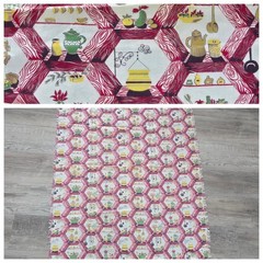 1960s Vtg Table Cloth Fabric Remnant 34″ X 42″ Vtg Kitchen Farmhouse 100% Cotton