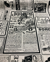 Newspaper Sepia Sordi Cotton Multipurpose Fabric by the yard