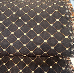 Heritage Brown Gold Diamond Honeycomb Backed Upholstery Fabric by the yard