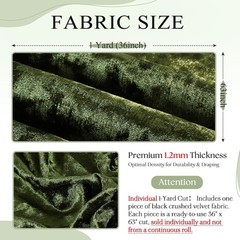 🟢1 Yard 63″ Wide Olive Green Stretch Crushed Velvet Fabric Sewing Material🟢