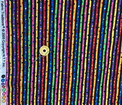 LAST 12” x 21” REMNANT FABRIC TRADITIONS MULTICOLOR STRIPES/ DOTS combine ship