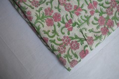 7 Yard Hand Block Floral Print Fabric 100%Cotton NO TARRIF CHARGES 100%✅ZK_234