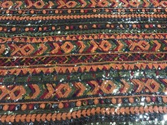 Multicolor 2way stretch sequin Lace fabric 50” Width Sold By The Yard