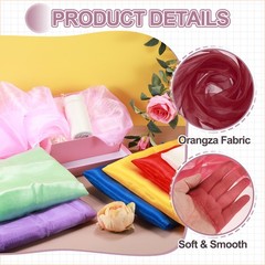 10 Yards x 59″ Iridescent Organza for Jujube, Clear Red
