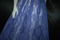 Crochet Lace Nylon Knit Fabric Floral Deep Periwinkle color by the yard