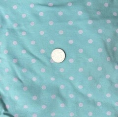 Cotton lycra jersey knit 80 yards total ROT – AQUA / PINK DOTS – WHOLESALE