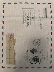 Mail Postcards Letters Panels Canvas Cotton Travel Paris France Eiffel Tower HTF