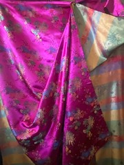 RASBERRY Chinese Brocade Jacquard with Flower Patterns