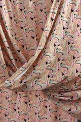 7 Yards Pink Brown Paisley Floral Fabric 100% Cotton 43×252″
