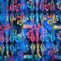 BonEFul FQ Cotton Quilt Blue Aqua Dot Rainbow Fish Dolphin BATIK Ocean Sea World