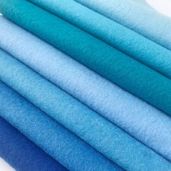 7 PCS 18×18 Inch 1.4mm Soft Felt Fabric Sheet Blue Series DIY Craft Patchwork
