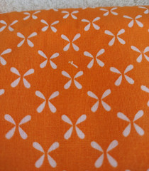Quilter’s Showcase Orange White Bow Butterfly Design Fabric 2 Yds x 46″