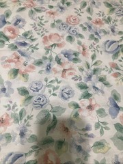 Vtg 80s 90s Floral Twin Flat Sheet Fabric 64×96 Pastel Watercolor Sewing DIY EUC